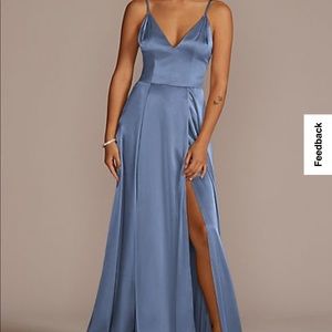 Galina signature size 16 steel blue bridesmaid dress